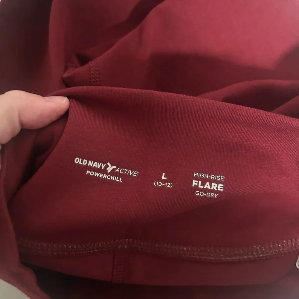 Old Navy Active Powerchill High Rise Flare Leggings Girls Large 10/12 Red Go-Dry